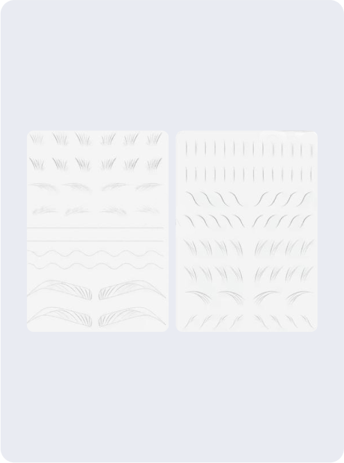 Silicone brow practice mat for PMU training, detail