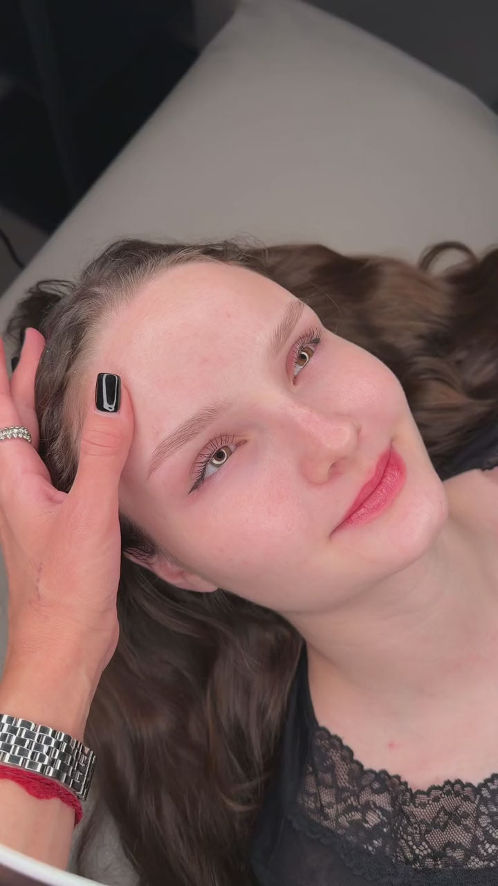 FACE Minerals Light and Warm brow pigment mix, PMU brows result (video)
