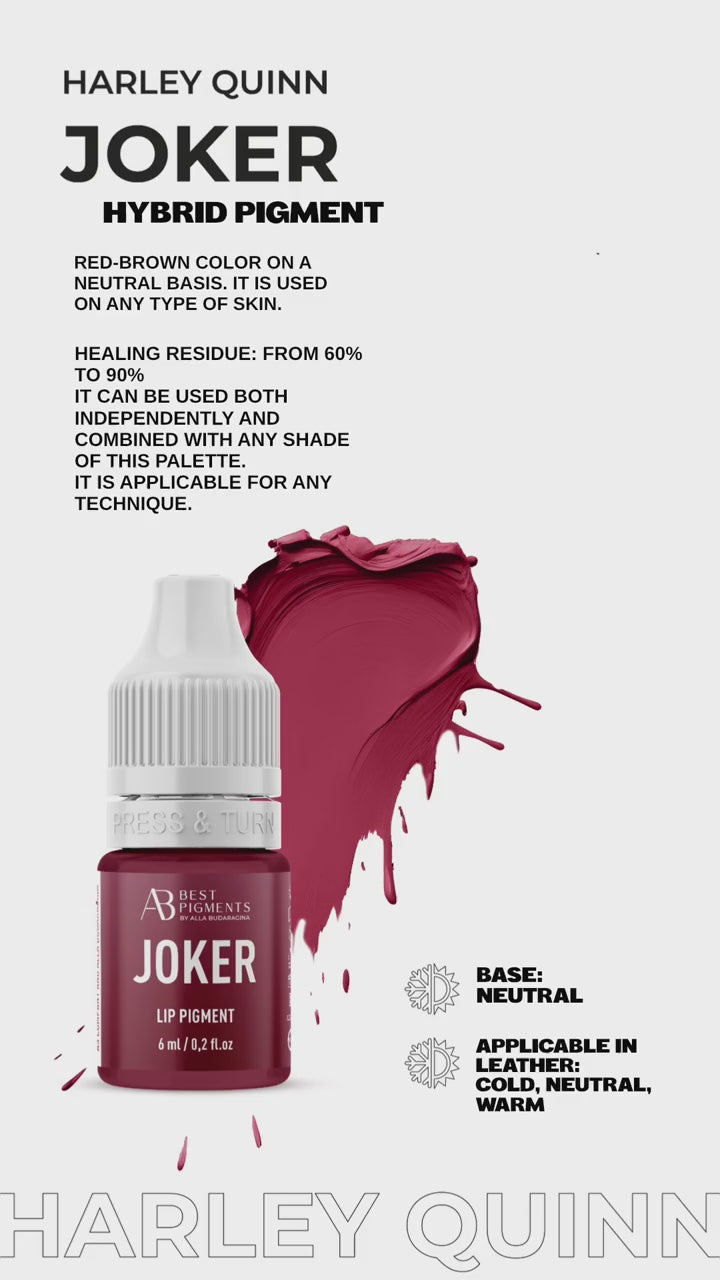 Video: AS Company Joker Harley Quinn hybrid lip pigment shade card