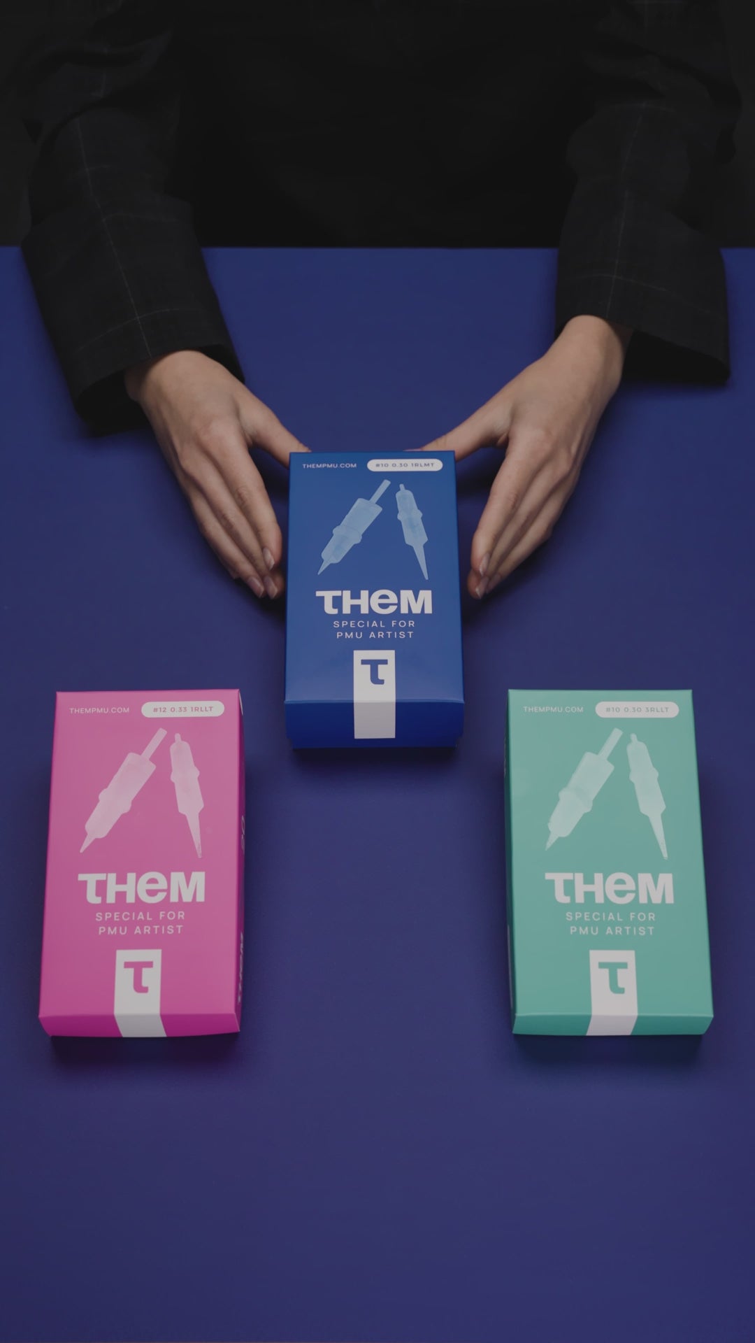 Load video: THEM Atlantic 1RLMT PMU needle cartridges unboxing, box of 20 individually packed cartridges