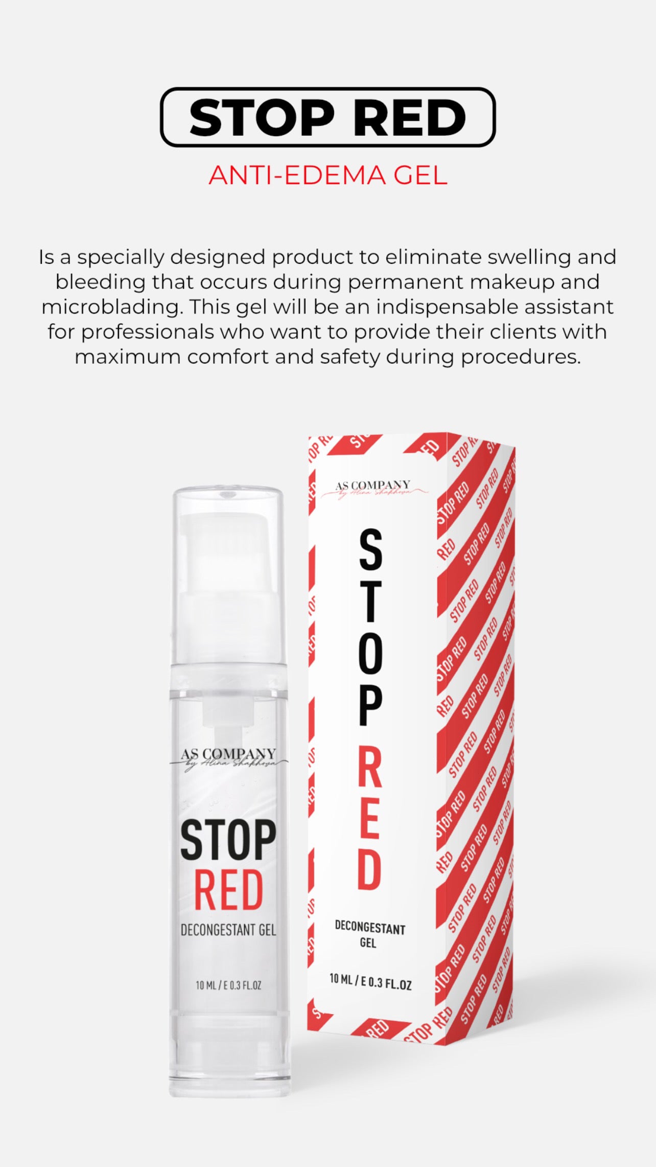 stop red gel for pmu anti-edema