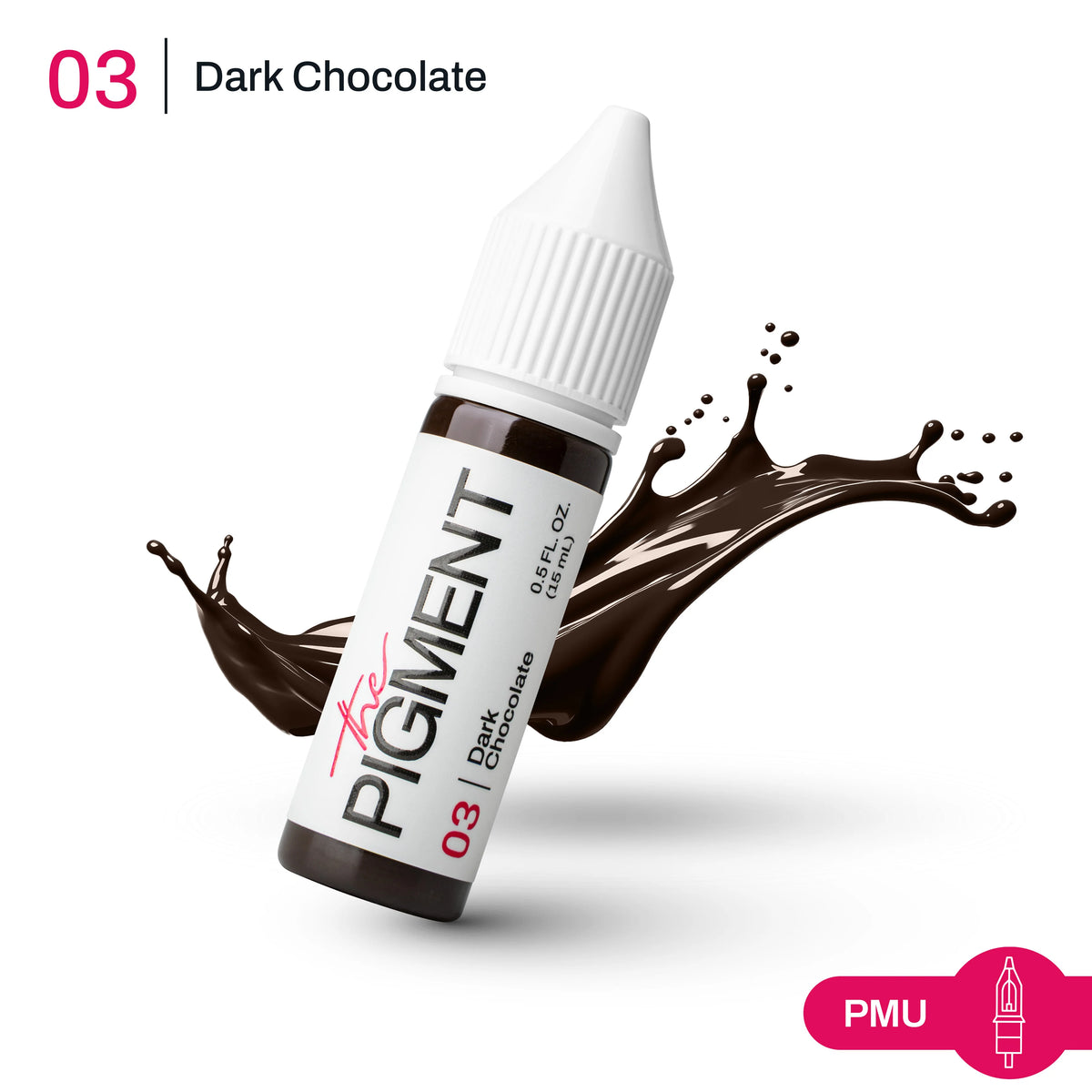 The Pigment 03 Dark Chocolate brow pigment bottle