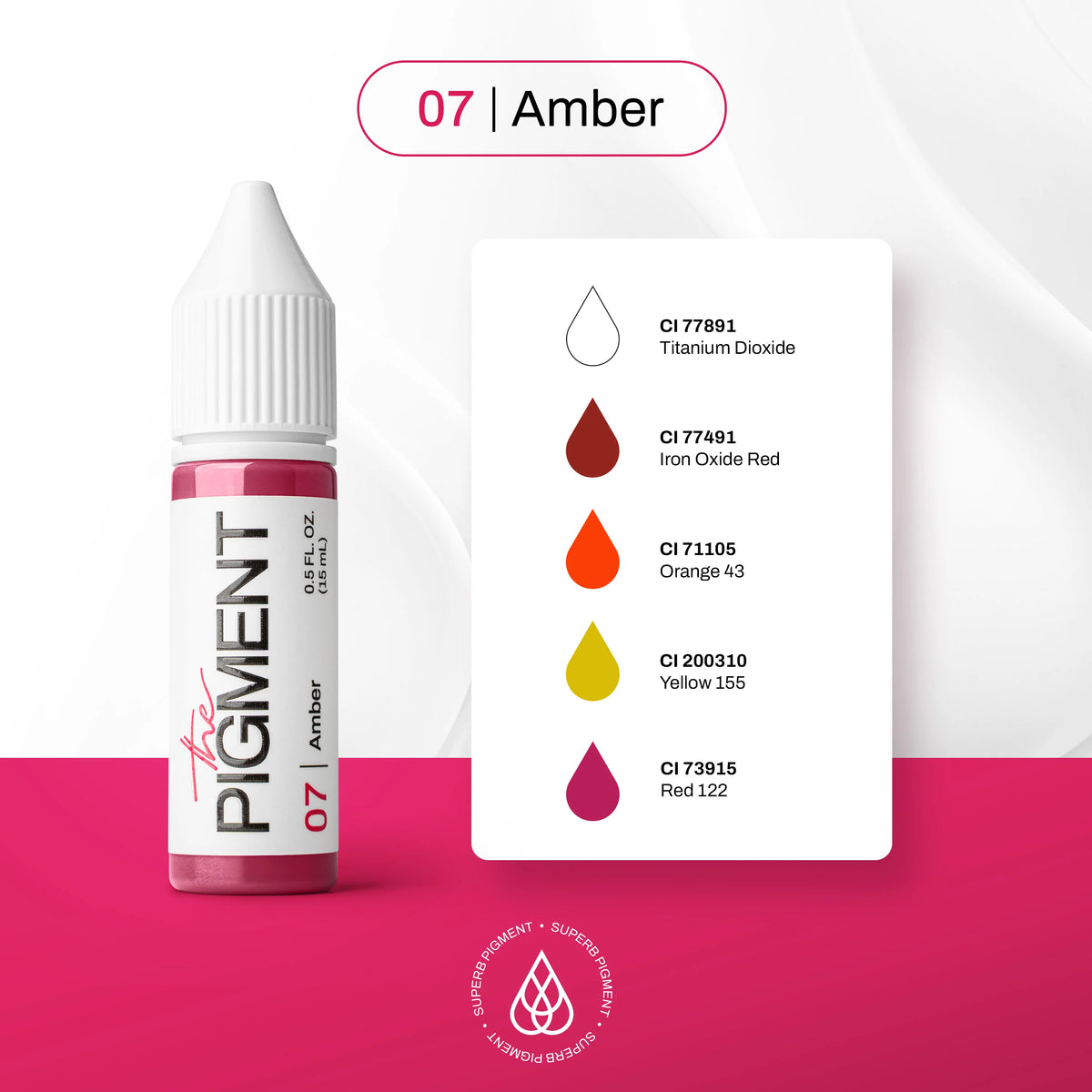 The Pigment 07 Amber lip pigment, shade presentation