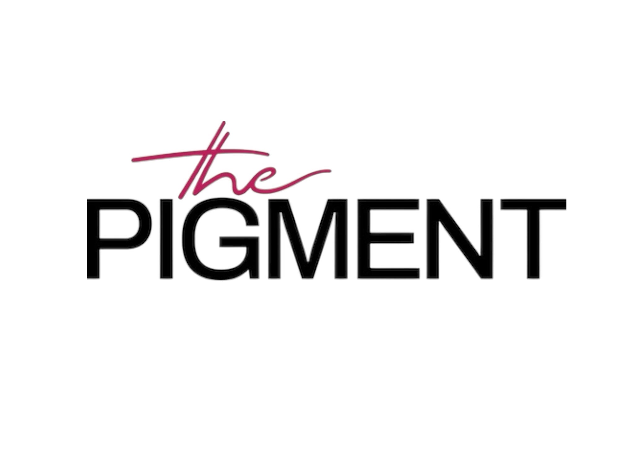 Logo of 'The Pigment' with a stylized  on a white background permanent make up pigments in netherlands