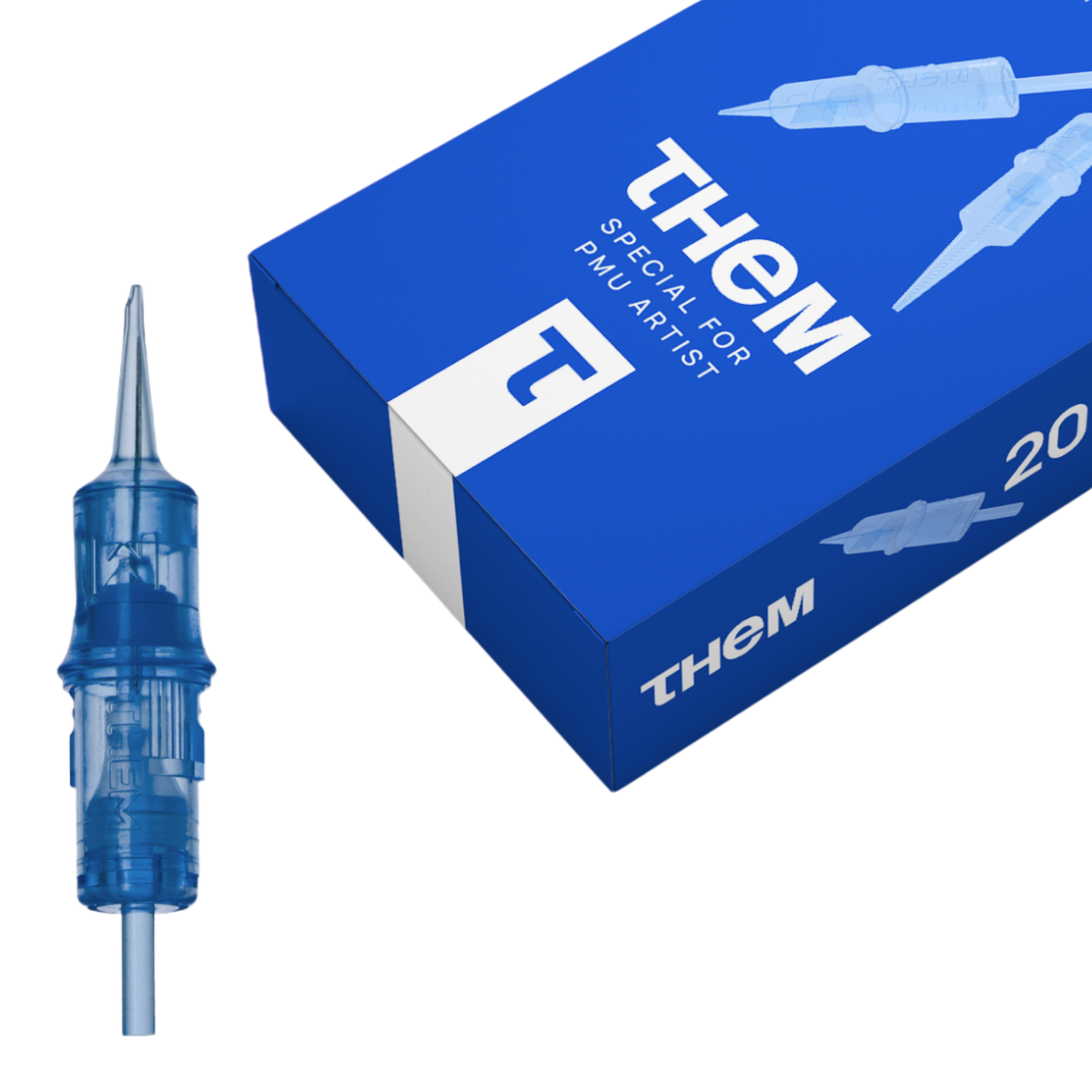 THEM 1RLMT PMU needle cartridges, professional cartridge box