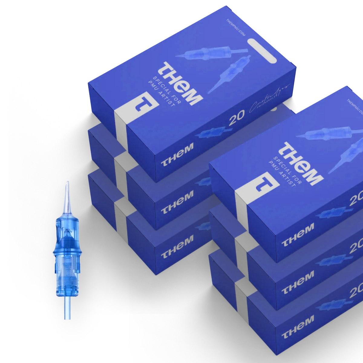 THEM No.12 1RLMT PMU-Nadelkartuschen, Set mit 6 Packungen