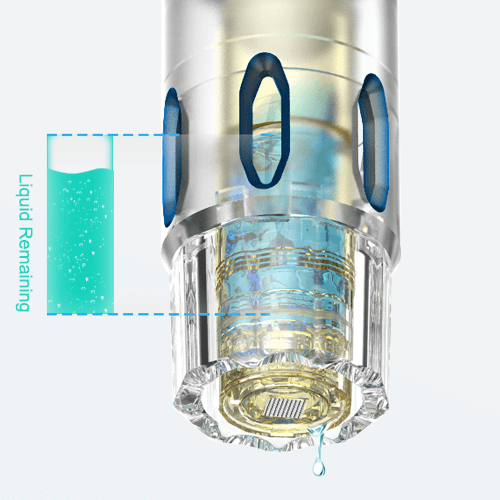Uhooma M20 microneedling cartridge with built-in serum reservoir, close-up
