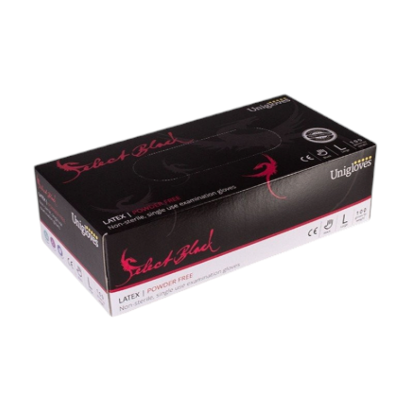 Unigloves powder-free nitrile gloves, box of 100