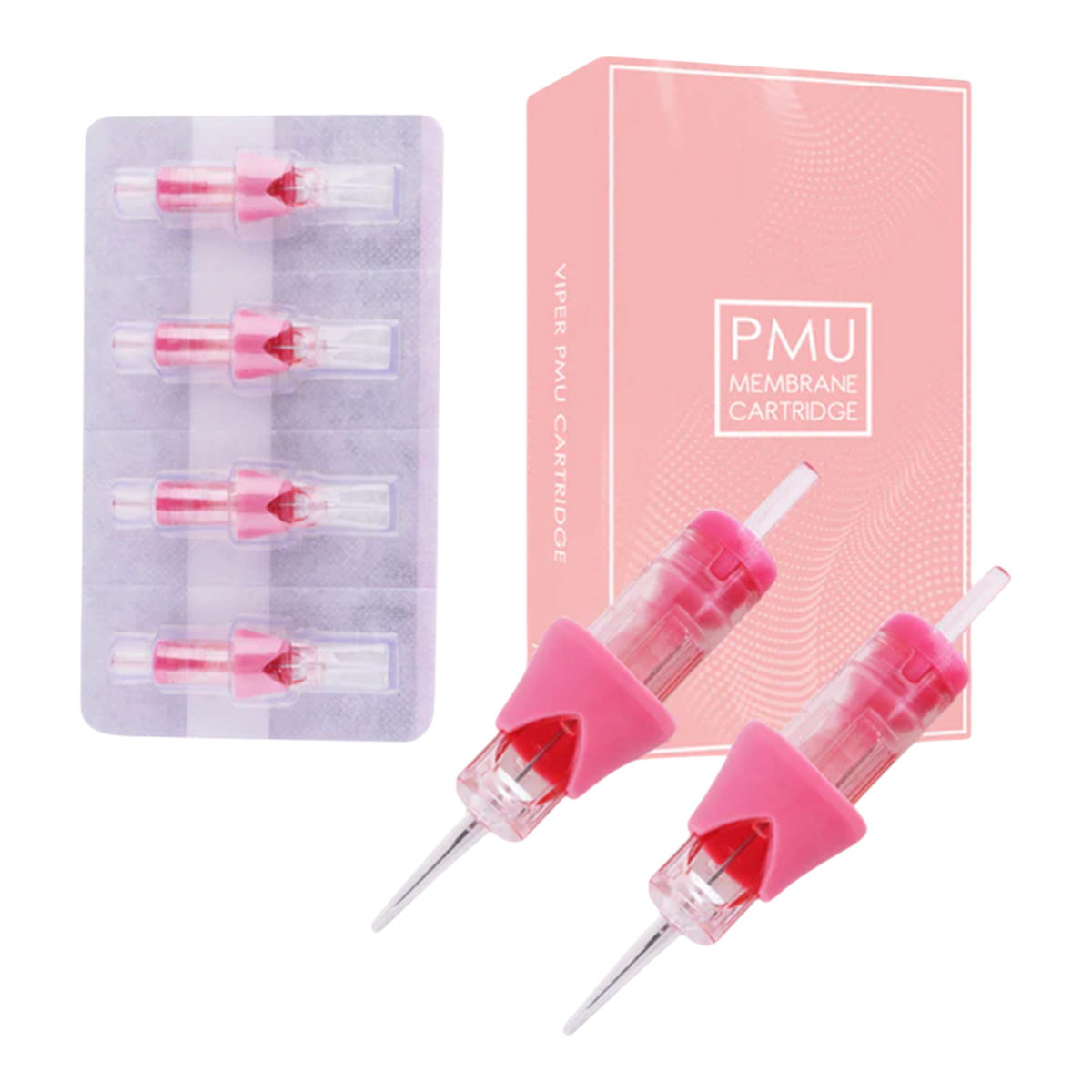 Pink Viper Clear VG0.35/1RLLT finger ledge cartridge for permanent makeup, detail