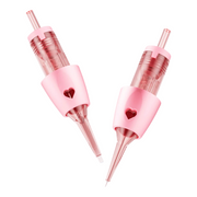 Two pink Viper Heart VH0.25/3RLLT PMU cartridges with heart design
