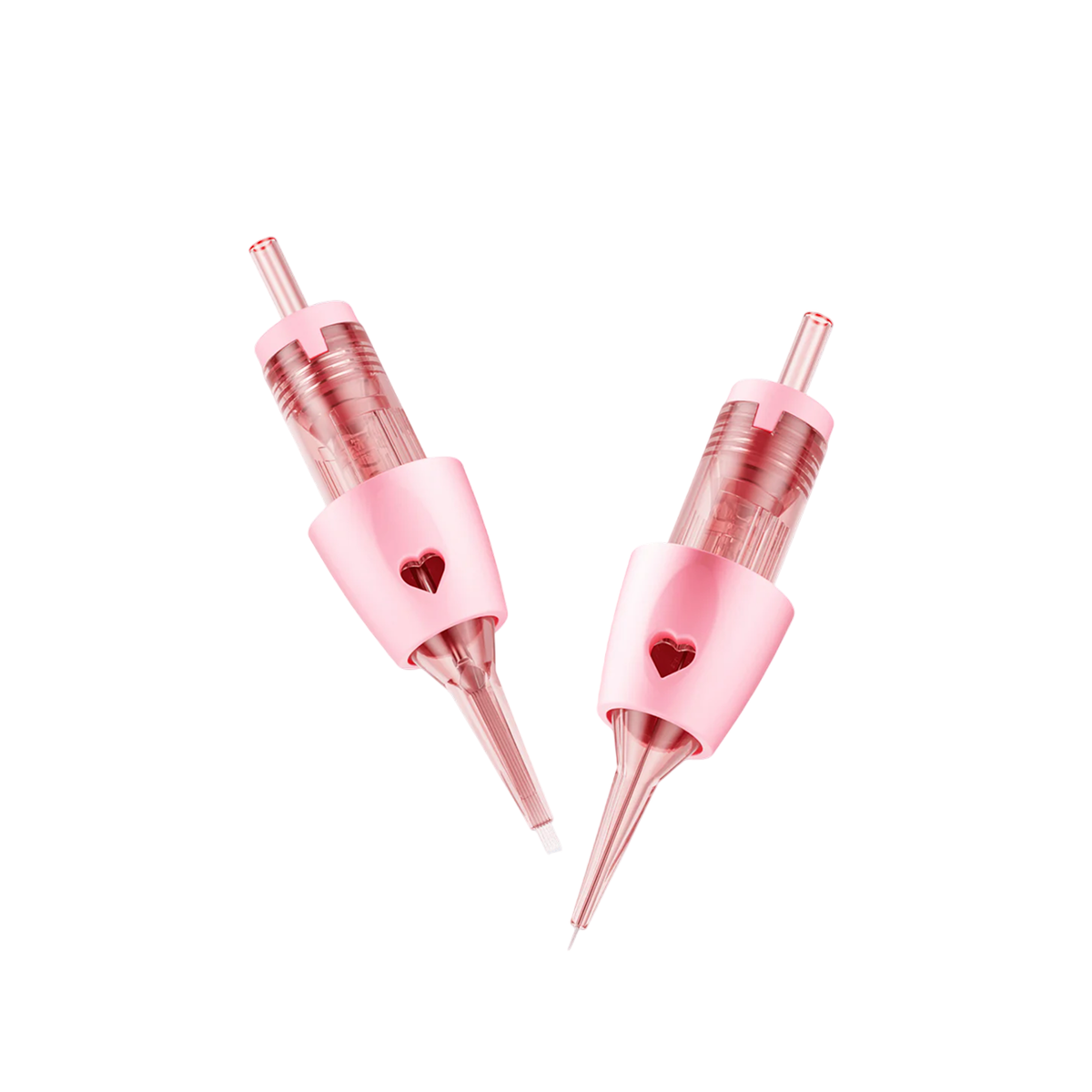 Two pink Viper Heart VH0.30/1RLLT PMU cartridges with heart design