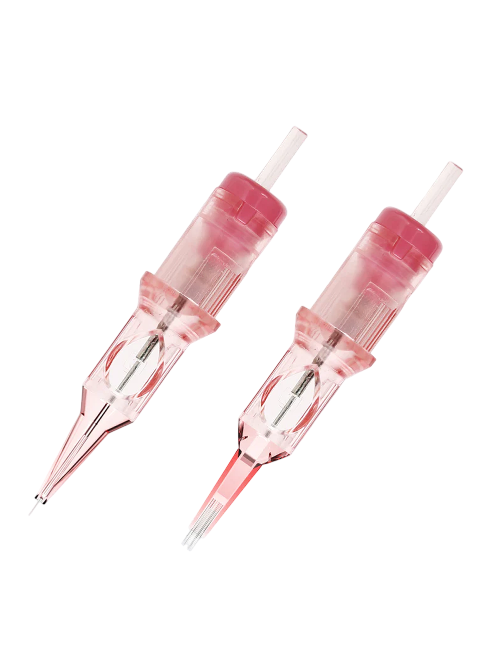 Twee roze Viper Long Taper PM0.25/1RLLT PMU-naaldcartridges